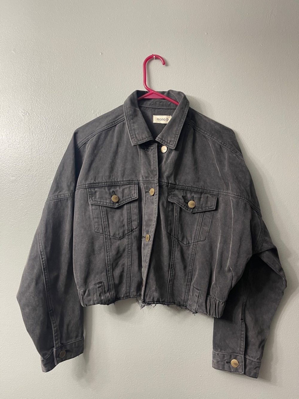 mona b women’s washed black jacket small